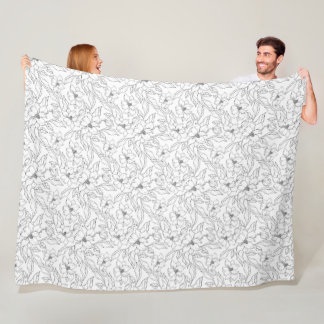 Magnolia print fleece blanket