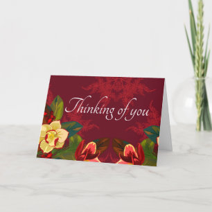 Magnolia Print Thinking of You --Customisable Holiday Card
