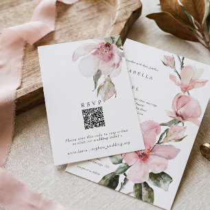 Magnolia RSVP Online QR Code Wedding Website Card