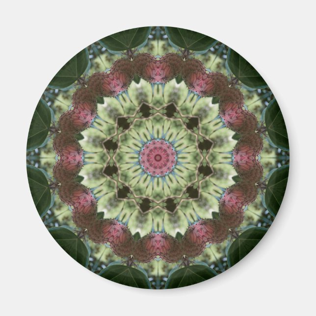 Magnolia Seed Pod Mandala Magnet (Front)