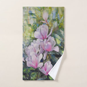 Magnolia Serenity – Floral Art by Lukian Hand Towel