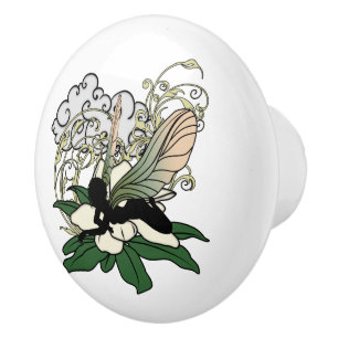 Magnolia Shadow Fairy Ceramic Knob