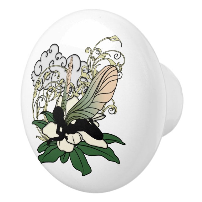 Magnolia Shadow Fairy Ceramic Knob (Right)
