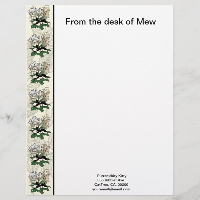 Magnolia Shadow Fairy Custom Letterhead (Front)