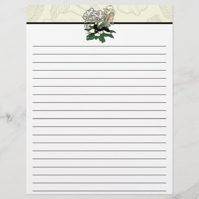 Magnolia Shadow Fairy Custom Letterhead (Front)