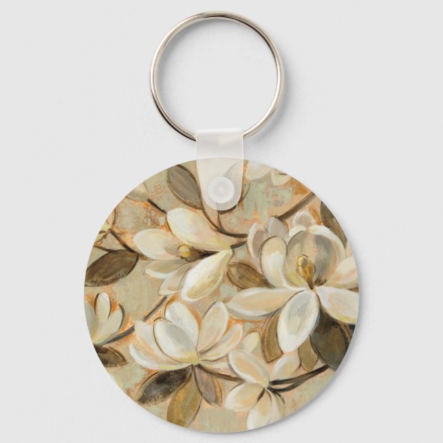 Magnolia Simplicity Cream Key Ring (Front)