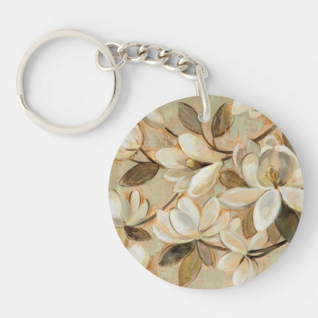 Magnolia Simplicity Cream Key Ring (Front)