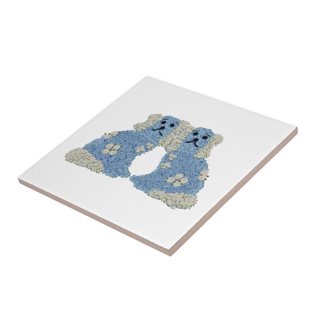 Magnolia Staffordshire Dogs Ginger Jars Art  Ceramic Tile (Side)