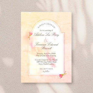 Magnolia Sunrise Arch Watercolor Invitation