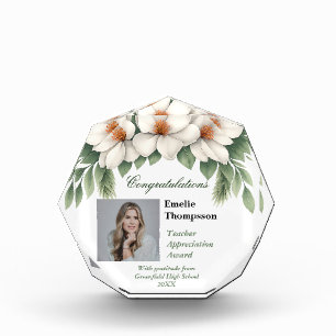 Magnolia Teacher Appreciation Award Keepsake Photo Block