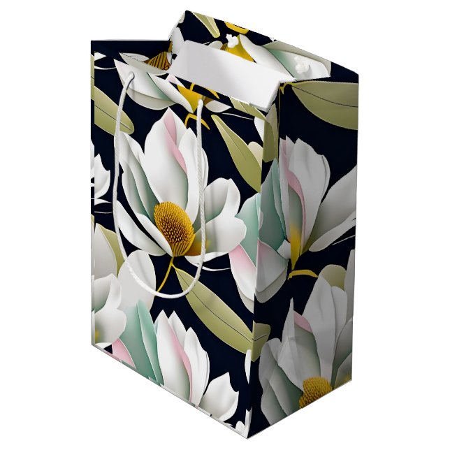 Magnolia Tissue Paper Medium Gift Bag (Back Angled)