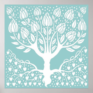 Magnolia Tree by Aubrey Beardsley Poster