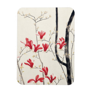 Magnolia Tree by Kobayashi Kokei, Vintage Nature Magnet