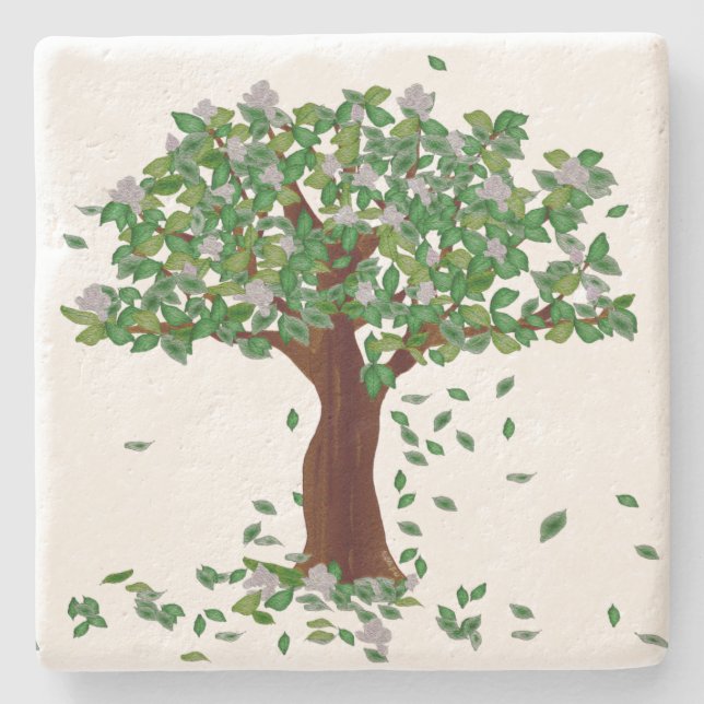 Magnolia Tree Stone Coaster (Front)