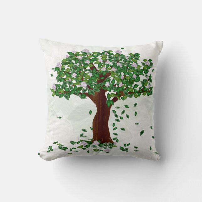 Magnolia Tree Throw PIllow (Front)