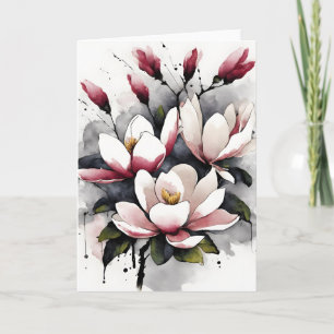 Magnolia - Watercolor flowers Card