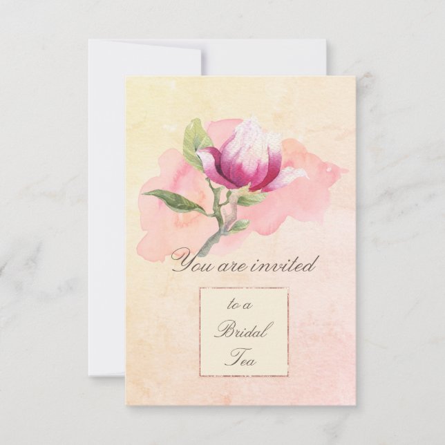 Magnolia Watercolor Tea Party Invitation (Front)