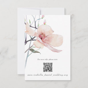 Magnolia Wedding Details Qr Code Enclosure Card