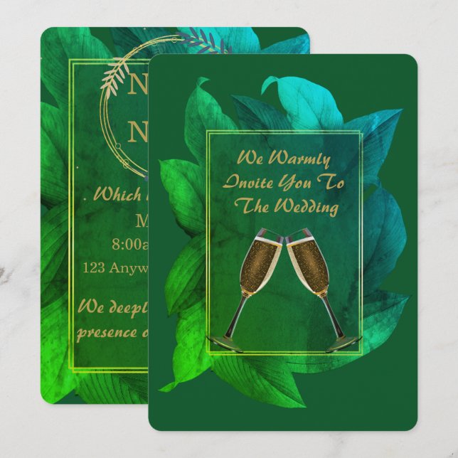 Magnolia Wedding Invitation (Front/Back)