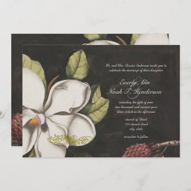 Magnolia  Wedding Invitations (Front/Back)