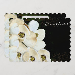 Magnolia Wedding Invitations on Ice Art Deco Frame
