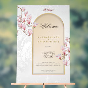 Magnolia Wedding Welcome Sign – Elegant Arch