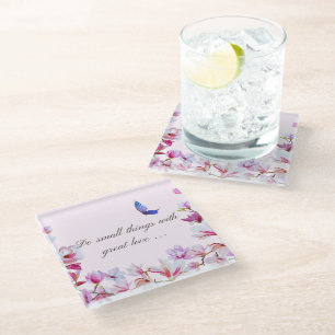 Magnolia With Quote Coaster