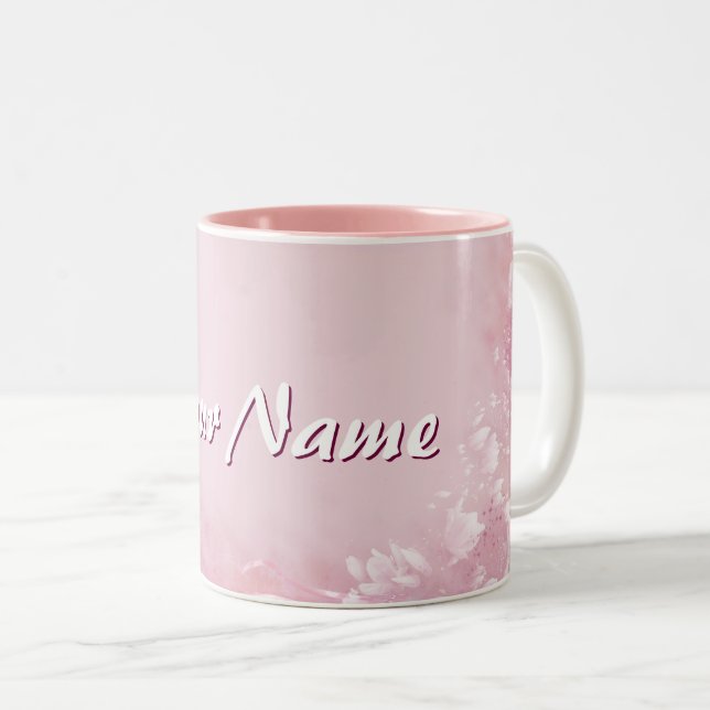 Magnolia with your Name Two-Tone Coffee Mug (Front Right)