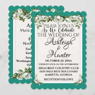 Magnolias -A Lovely Day For A Wedding - Invitation