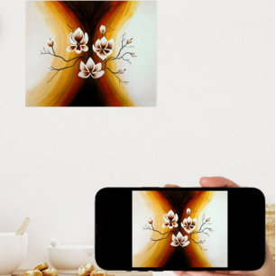 magnolias, acrylic poster