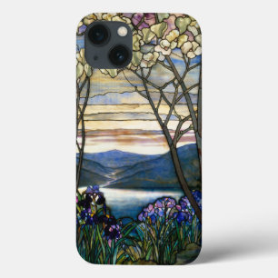 Magnolias and Irises Stained Glass Window iPhone 13 Case