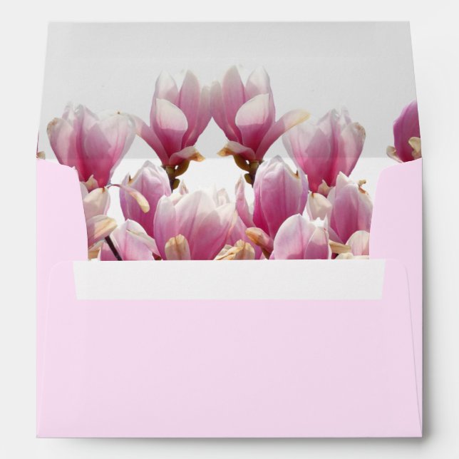 Magnolias Modern Minimalist Floral Envelope (Back (Bottom))