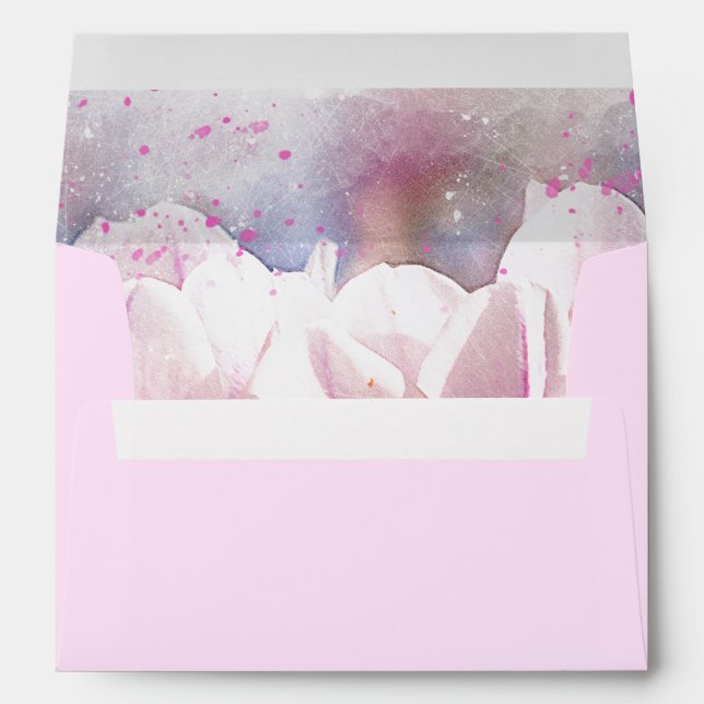 Magnolias Modern Minimalist Floral Envelope (Back (Bottom))