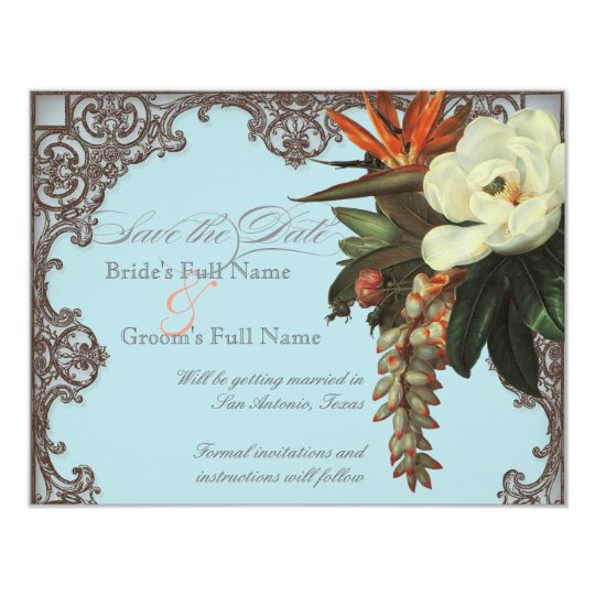 Magnolias n Bird of Paradise - Save the Date Card