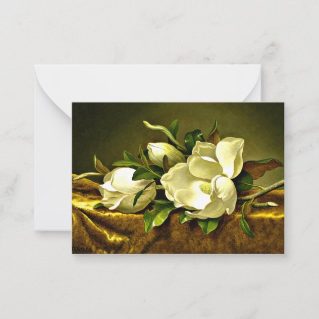 Magnolias on Gold Velvet Cloth Card (Front)