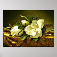 Magnolias on Gold Velvet Cloth, fine art painting