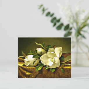 Magnolias on Gold Velvet Cloth Postcard