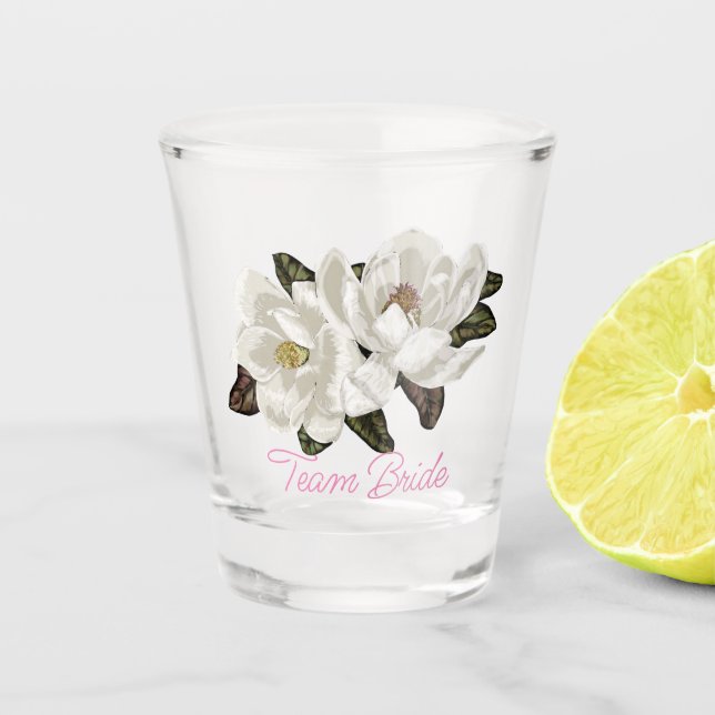 Magnolias Shot Glass (Front)