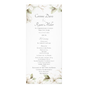 Magnolias Wedding Program Rack Card