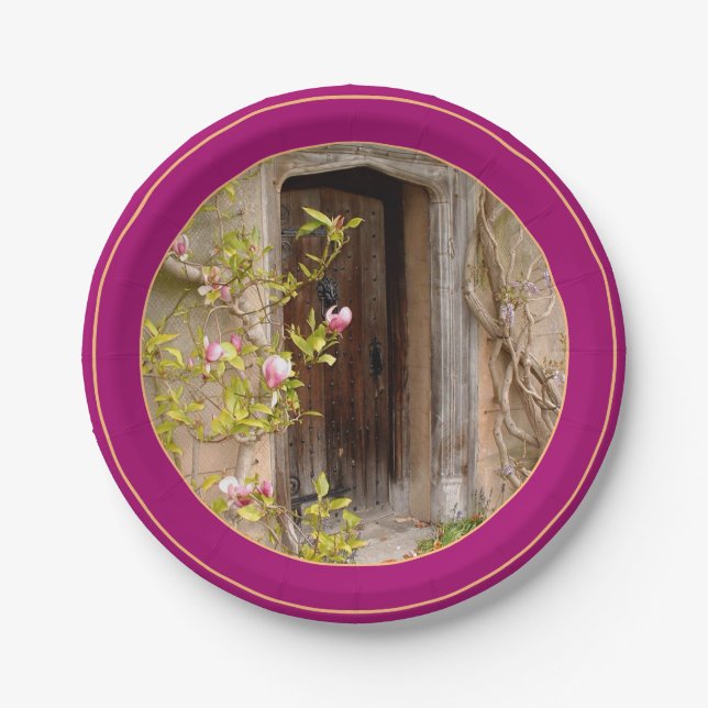 Magnolida Garden & Secret Door to Magical Land Pap Paper Plate (Front)