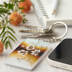 Magnolien, Acryl - Key Ring