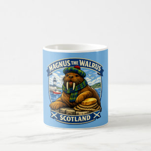 Magnus the Scottish Loving Walrus Seaside Scotland Coffee Mug
