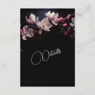 Magolia 3D Flower Black Floral Details Enclosure Card