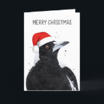 Magpie Aussie Christmas Holiday Card<br><div class="desc">Australian Magpie illustration by Althea Hope.</div>