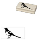 magpie bird art stamp