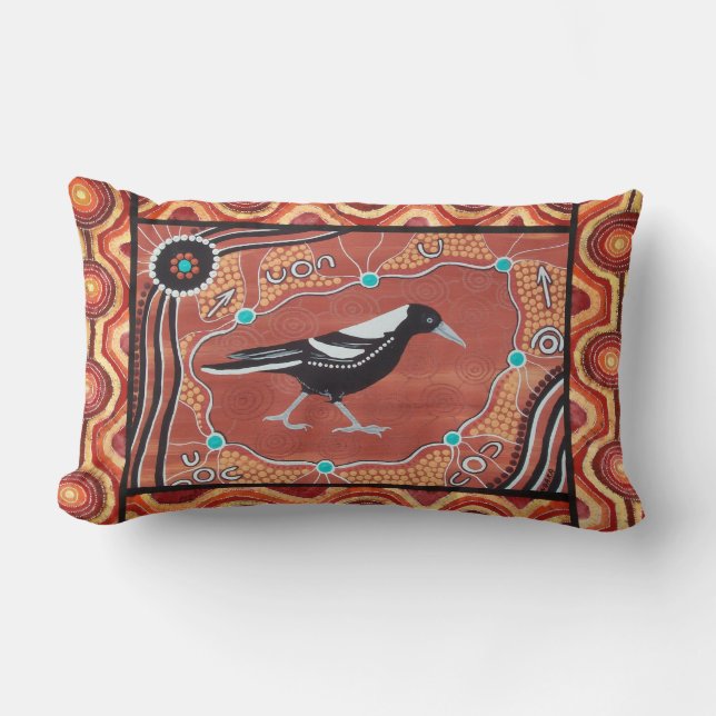 Magpie Dreaming Autumn Pillow Cushion (Front)