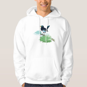 Magpie On A Branch Hoodie