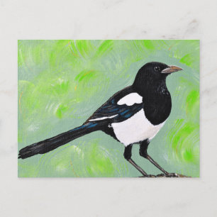 Magpie Painting Postcard