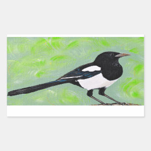 Magpie Painting Rectangular Sticker