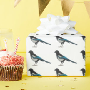 Magpie wall art wrapping paper